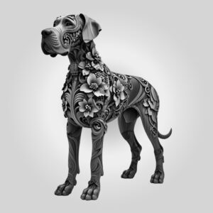 Great Dane 3D Illusion Laser Engraving File, Unique