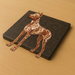 Great Dane 3D Illusion Laser Engraving Template, Art