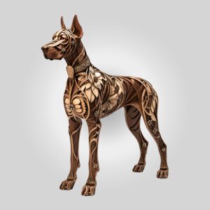 Great Dane 3D Illusion Laser Engraving Template, Art