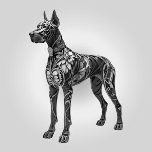Great Dane 3D Illusion Laser Engraving Template, Art