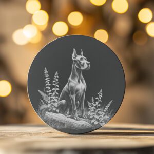 Great Dane Laser Engraved PNG Slate Coaster File,