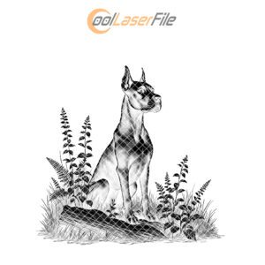 Great Dane Laser Engraved PNG Slate Coaster File,