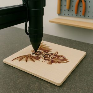 Halloween 3D Bat Winged Witch Silhouette Laser Engraver