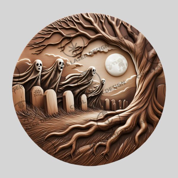 Halloween 3D Ghost Illusion Laser Engraving File, Spooky