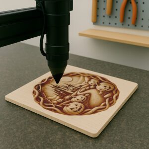 Halloween 3D Illusion Engraving File, Enchanted Castle Pumpkin