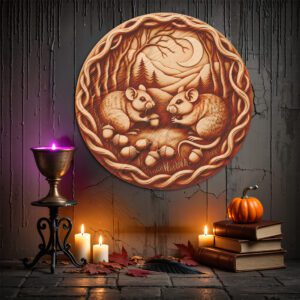 Halloween 3D Illusion Laser Engraving Design, Mice and