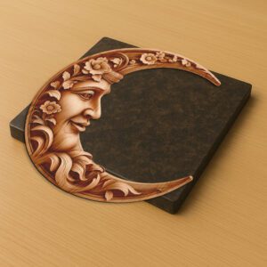 Halloween 3D Illusion Laser Engraving File, Carved Crescent