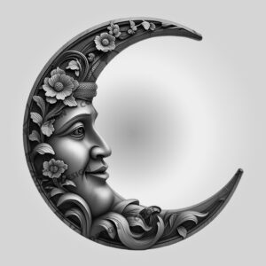 Halloween 3D Illusion Laser Engraving File, Carved Crescent