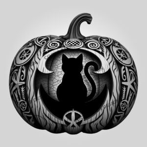 Halloween 3D Illusion Laser Engraving File, Pumpkin, Black