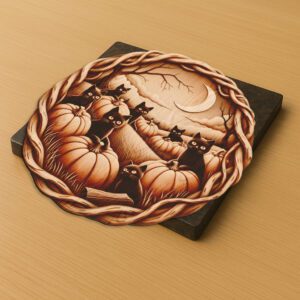 Halloween 3D Illusion Laser Engraving File, Pumpkin Patch