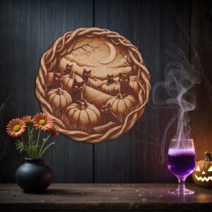 Halloween 3D Illusion Laser Engraving File, Pumpkin Patch