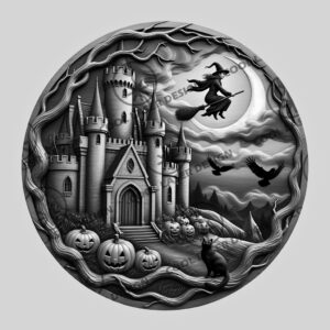 Halloween 3D Illusion Laser Engraving File, Serene Witch