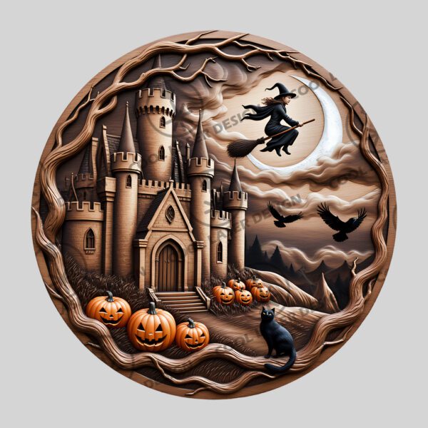 Halloween 3D Illusion Laser Engraving File, Serene Witch