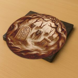 Halloween 3D Illusion Laser Engraving File, Spooky Graveyard,