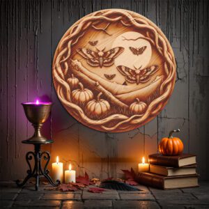 Halloween 3D Illusion Laser File, Moth Engraving Art,
