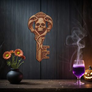 Halloween 3D Illusion Laser File, Skeleton Key Engraving