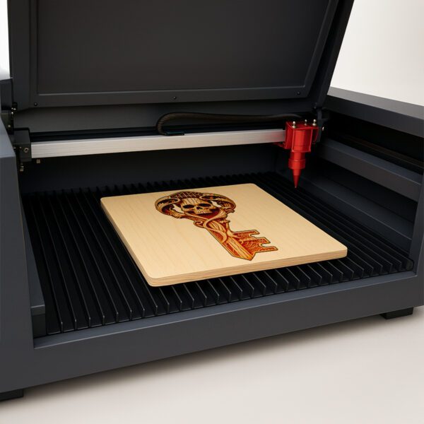 Halloween 3D Illusion Laser File, Skeleton Key Engraving