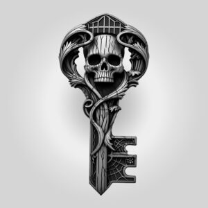 Halloween 3D Illusion Laser File, Skeleton Key Engraving