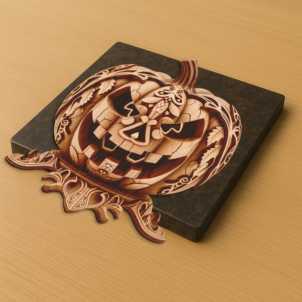 Halloween 3D Illusion Pumpkin Lantern, Laser Engraving File,