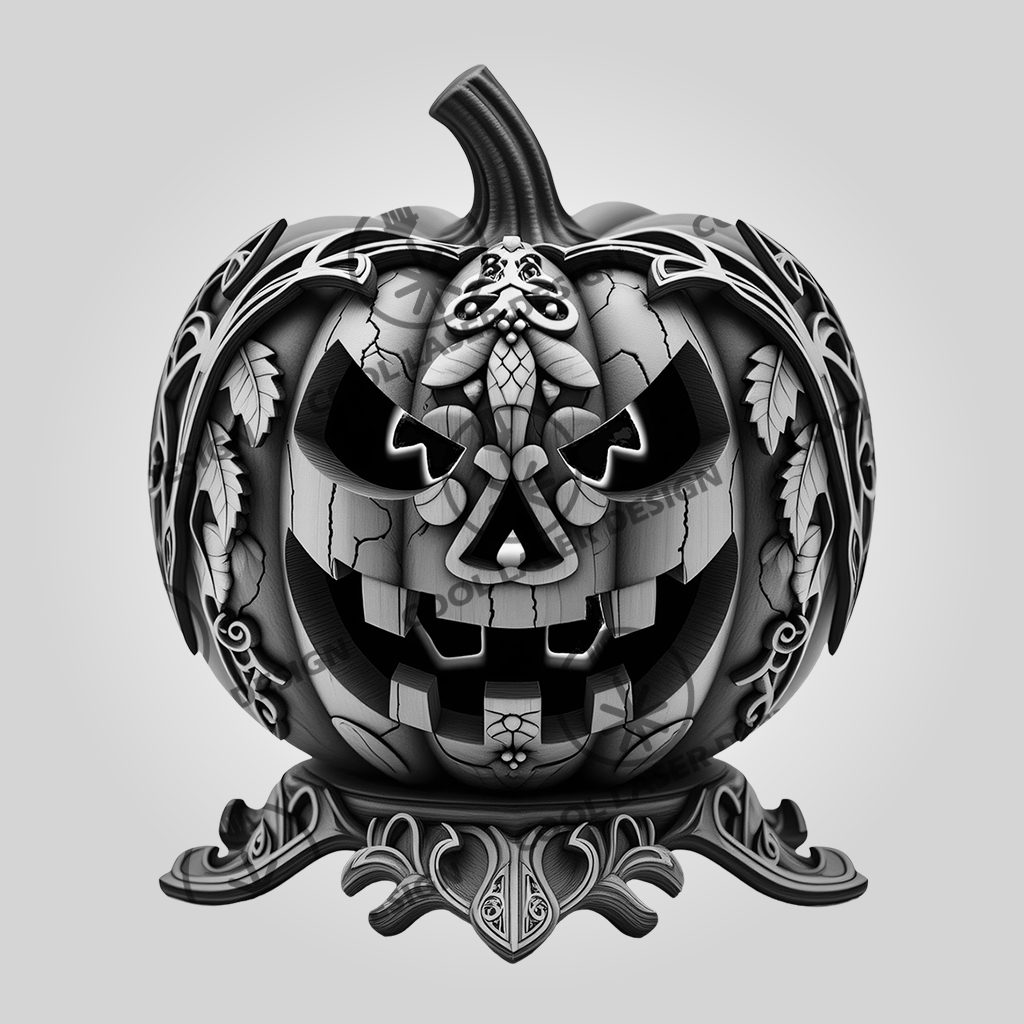 Halloween 3D Illusion Pumpkin Lantern, Laser Engraving File,