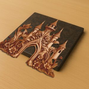 Halloween 3D Illusion Wooden Castle Facade, Laser File