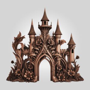 Halloween 3D Illusion Wooden Castle Facade, Laser File
