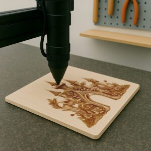 Halloween 3D Illusion Wooden Castle Facade, Laser File