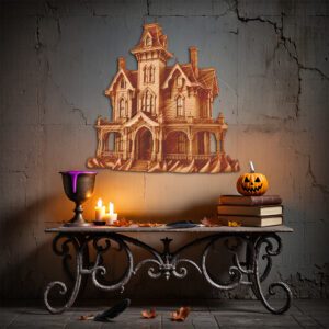Halloween 3D Laser Engraving File, Haunted Castle Facade,
