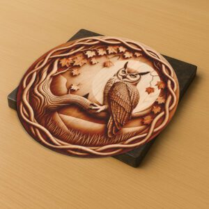 Halloween 3D Laser Engraving File, Wise Owl Illusion,