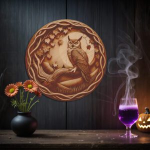 Halloween 3D Laser Engraving File, Wise Owl Illusion,