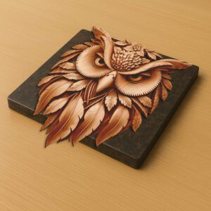 Halloween 3D Owl Head Laser File, Wooden Illusion