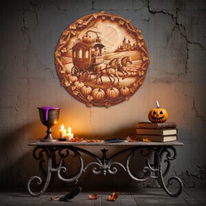Halloween 3D Pumpkin Carriage Procession, Laser Ready File