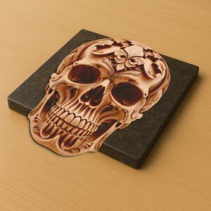 Halloween 3D Skull Laser Engraving File, Detailed Illusion