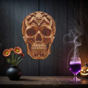 Halloween 3D Skull Laser Engraving File, Detailed Illusion