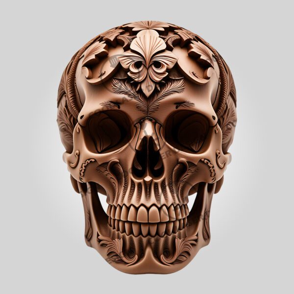 Halloween 3D Skull Laser Engraving File, Detailed Illusion