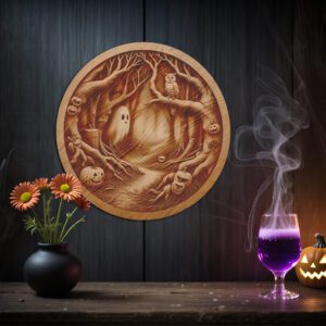 Halloween 3D Spooky Forest Spirits Laser Engraving Design