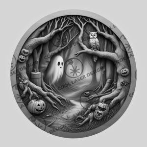 Halloween 3D Spooky Forest Spirits Laser Engraving Design