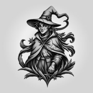 Halloween 3D Witch Laser Engraving File, Wooden Silhouette,