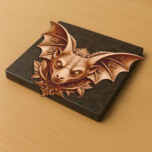 Halloween Bat Head 3D Illusion Laser File, Glowforge