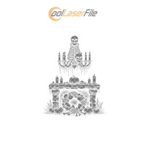Halloween Bone Chandelier Engraving File, Gothic Kitchen Decor,
