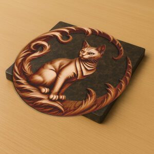 Halloween Cat 3D Illusion Laser Engraving File, Digital