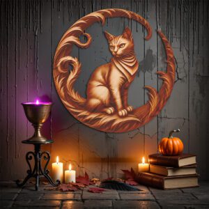 Halloween Cat 3D Illusion Laser Engraving File, Digital