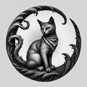 Halloween Cat 3D Illusion Laser Engraving File, Digital