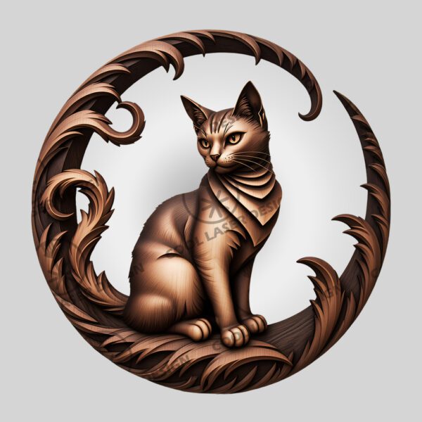 Halloween Cat 3D Illusion Laser Engraving File, Digital