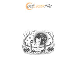 Halloween Cat Laser Engraving PNG, Spooky Black Cat