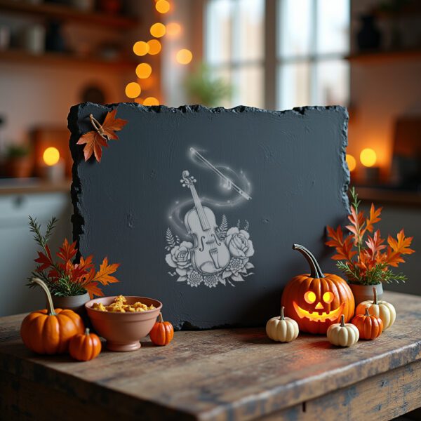 Halloween Cheese Board, Cursed Violin Engraving File, Phantom