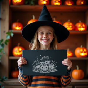 Halloween Cheese Board Laser Engraving File, Black Cat,