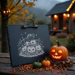 Halloween Cheese Board Laser Engraving File, Black Cat,