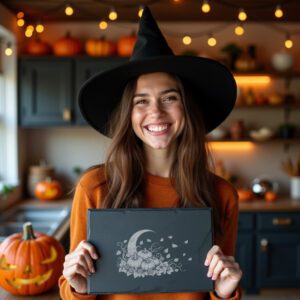 Halloween Cheese Board Laser Engraving File, Slate Decor