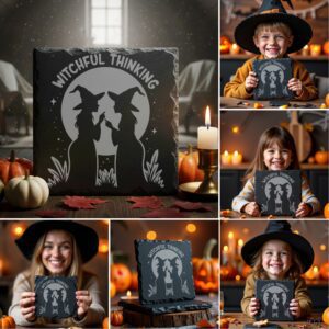 Halloween Coaster Engraving Bundle, Funny Spooky Slate Designs,